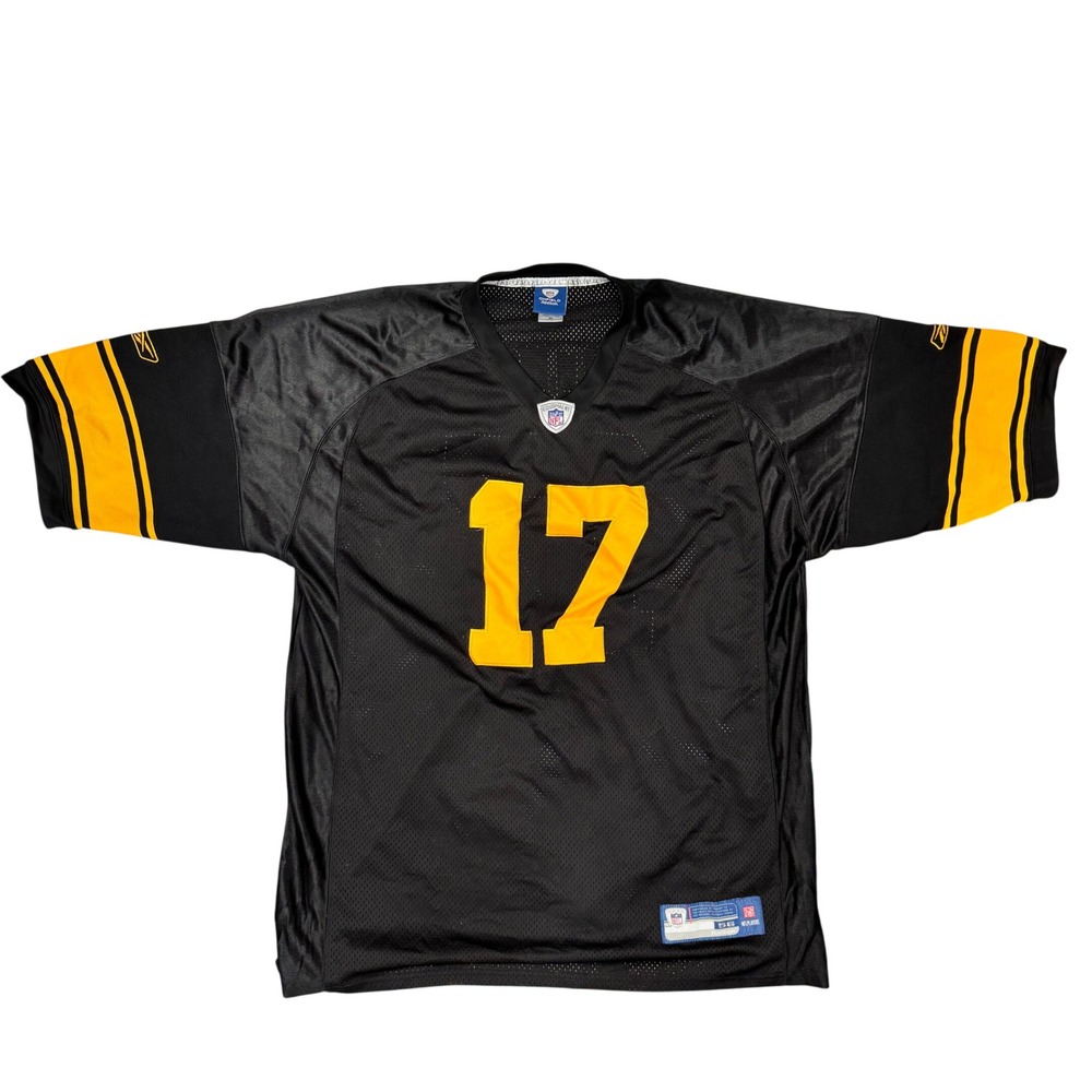Reebok NFL Pittsburgh Steelers Mike Wallace 17 Jersey Mens 56 Black Stitched